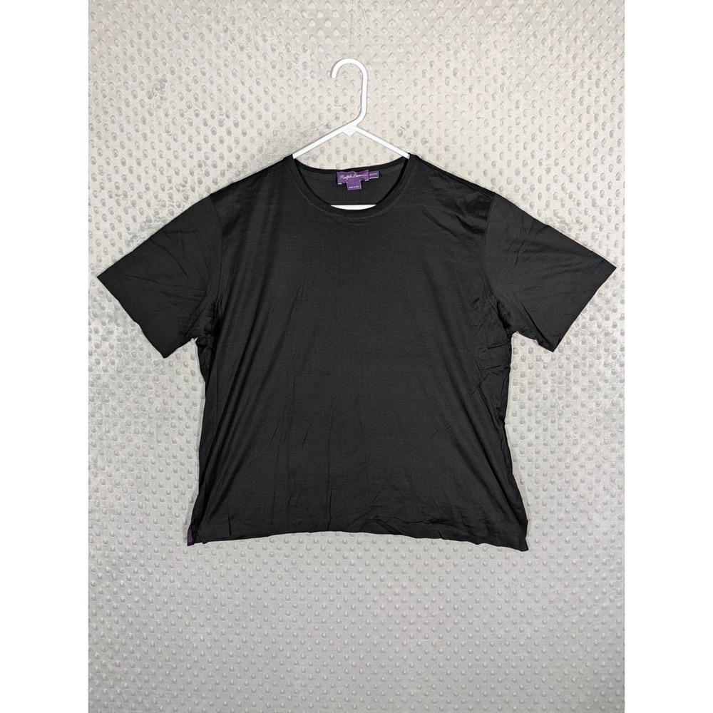 Ralph Lauren Purple Label Crewneck T-Shirt Men's XL Short Black Made In Italy